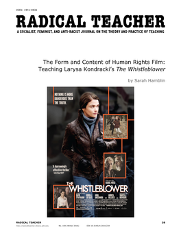 The Form and Content of Human Rights Film: Teaching Larysa Kondracki’S the Whistleblower