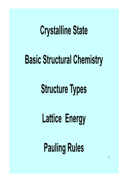 Crystal Structure