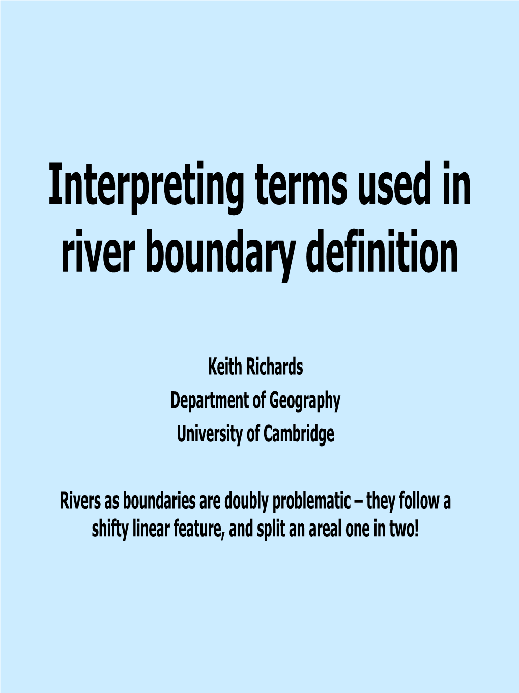 Interpreting Terms Used in River Boundary Definition