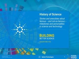 Milestones and Personalities in Science and Technology