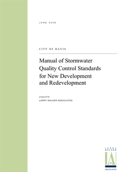 Manual of Stormwater Quality Control Standards for New Development and Redevelopment