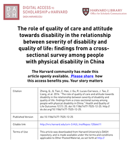 The Role of Quality of Care and Attitude Towards Disability in the Relationship
