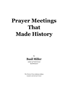 Prayer Meetings That Made History