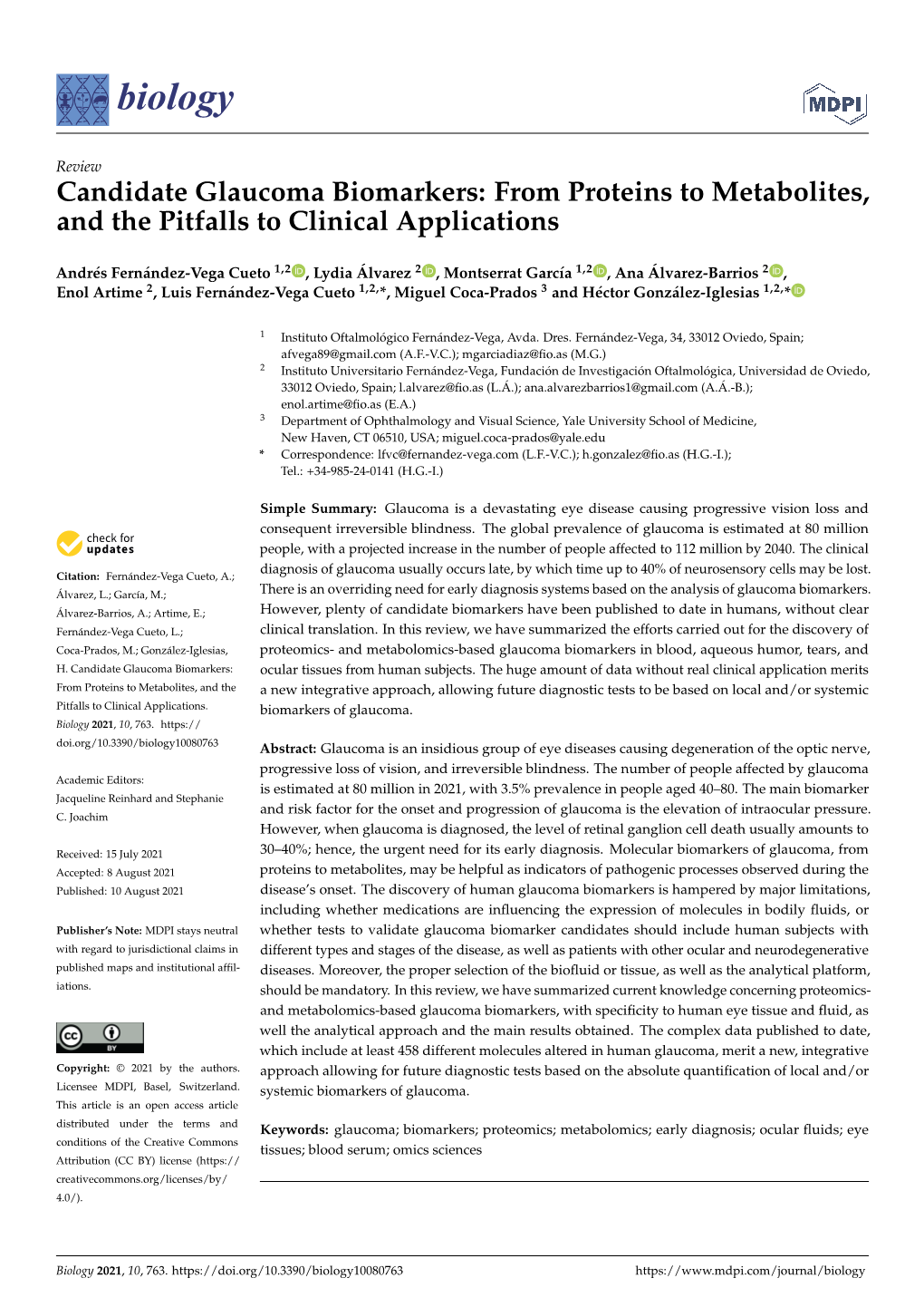 Candidate Glaucoma Biomarkers: from Proteins to Metabolites, and the Pitfalls to Clinical Applications