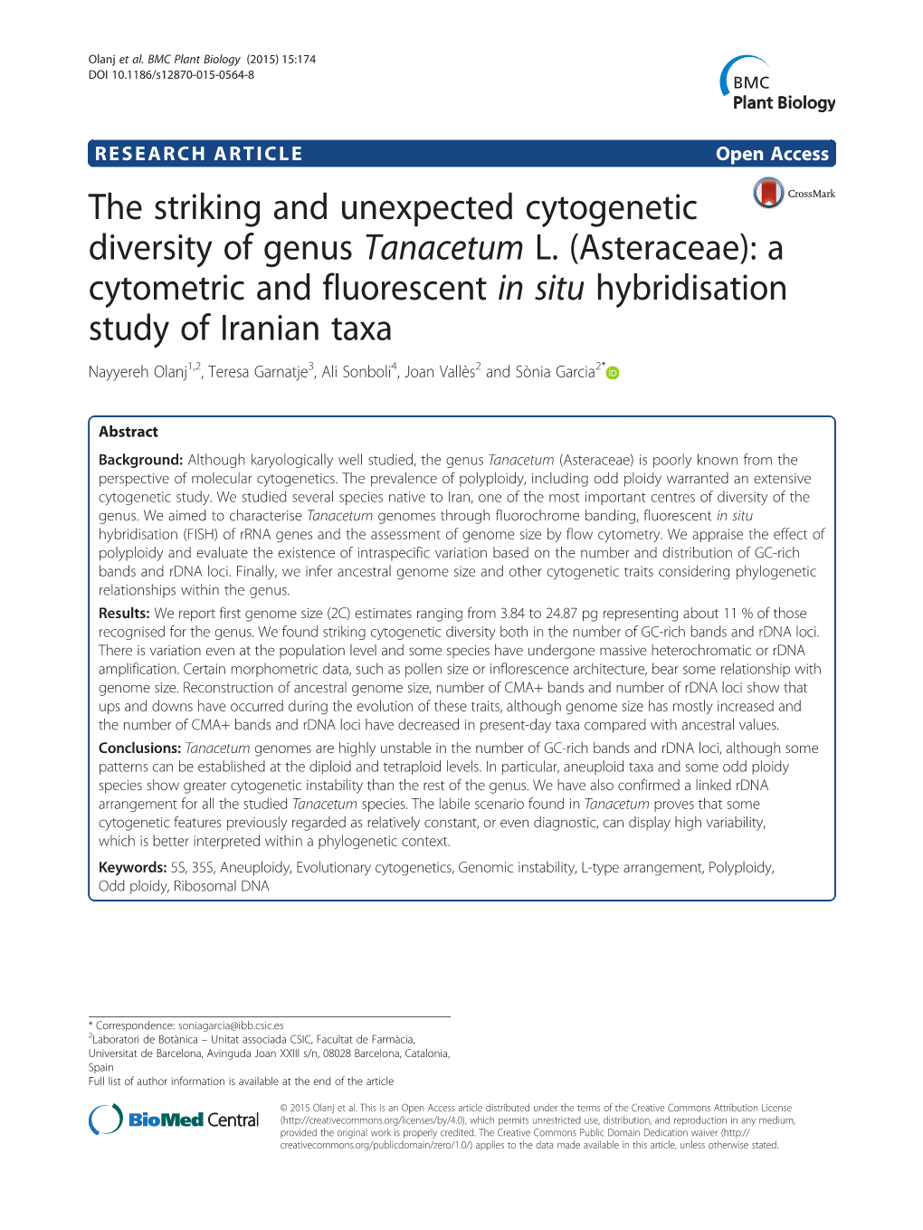 The Striking and Unexpected Cytogenetic Diversity of Genus Tanacetum L