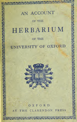 Account of the Herbarium of the University of Oxford