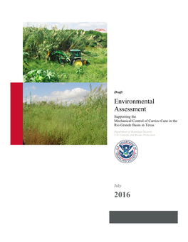 Environmental Assessment Supporting the Mechanical Control of Carrizo Cane in the Rio Grande Basin in Texas