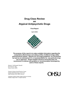 Drug Class Review on Atypical Antipsychotic Drugs