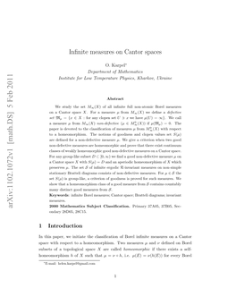 Infinite Measures on Cantor Spaces