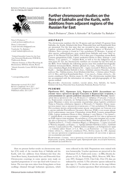 Further Chromosome Studies on the Flora of Sakhalin and the Kurils, with Additions from Adjacent Regions of the Russian Far East Nina S