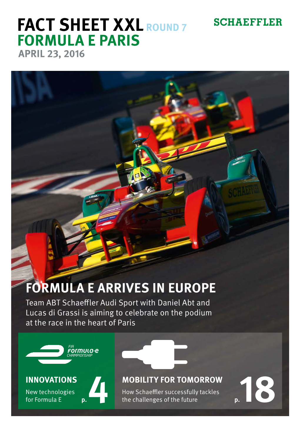 Fact Sheet XXL Formula E Paris April 23, 2016