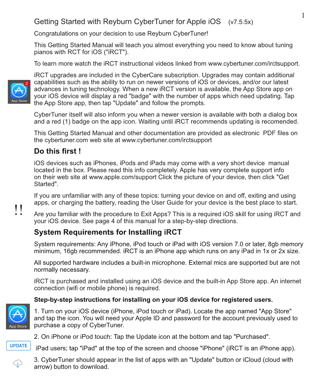 1 Getting Started with Reyburn Cybertuner for Apple Ios (V7.5.5X
