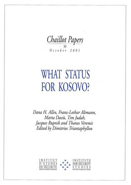 What Status for Kosovo?