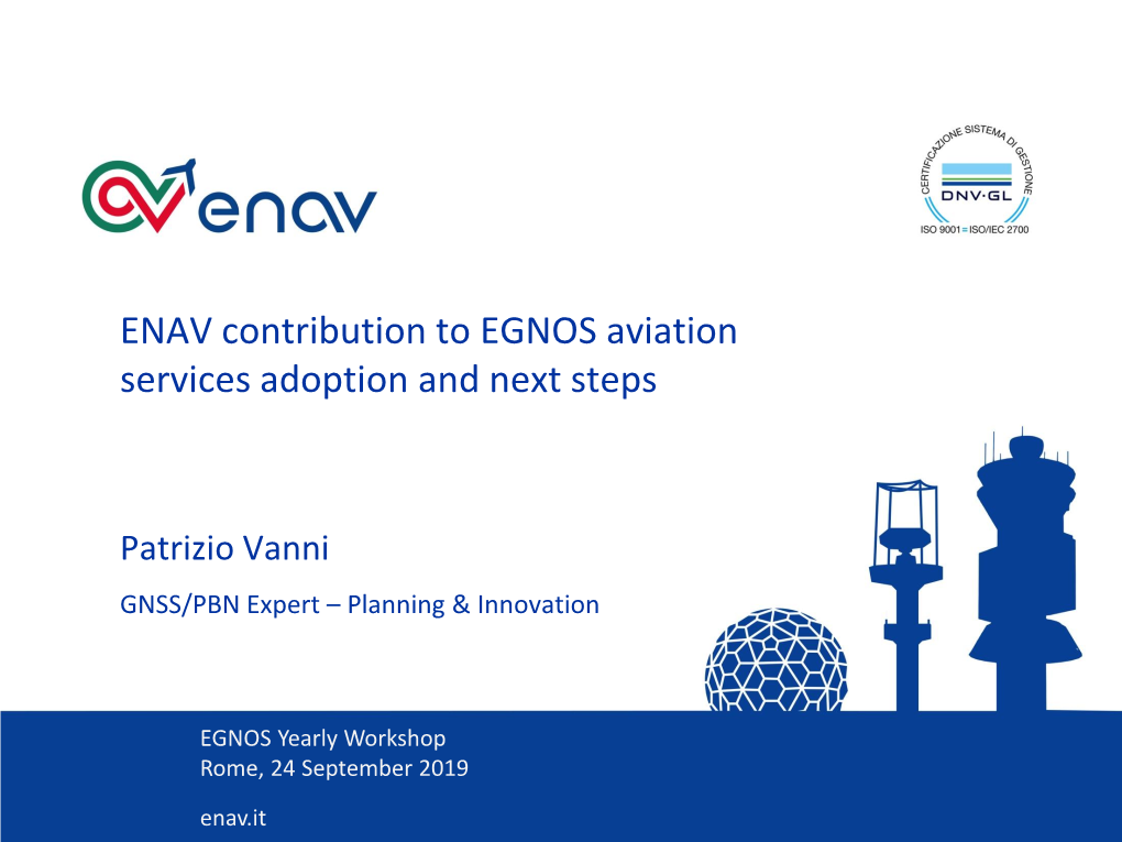 ENAV Contribution to EGNOS Aviation Services Adoption and Next Steps