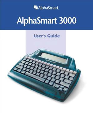 Alphasmart 3000 User's Guide