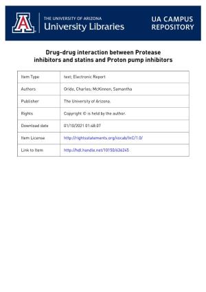 Drug-Drug Interaction Between Protease Inhibitors and Statins and Proton Pump Inhibitors