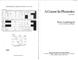 A Course in Phonetics Third Edition