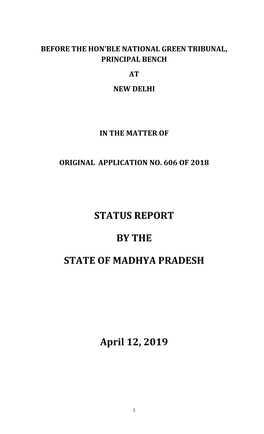 STATUS REPORT by the STATE of MADHYA PRADESH April 12, 2019