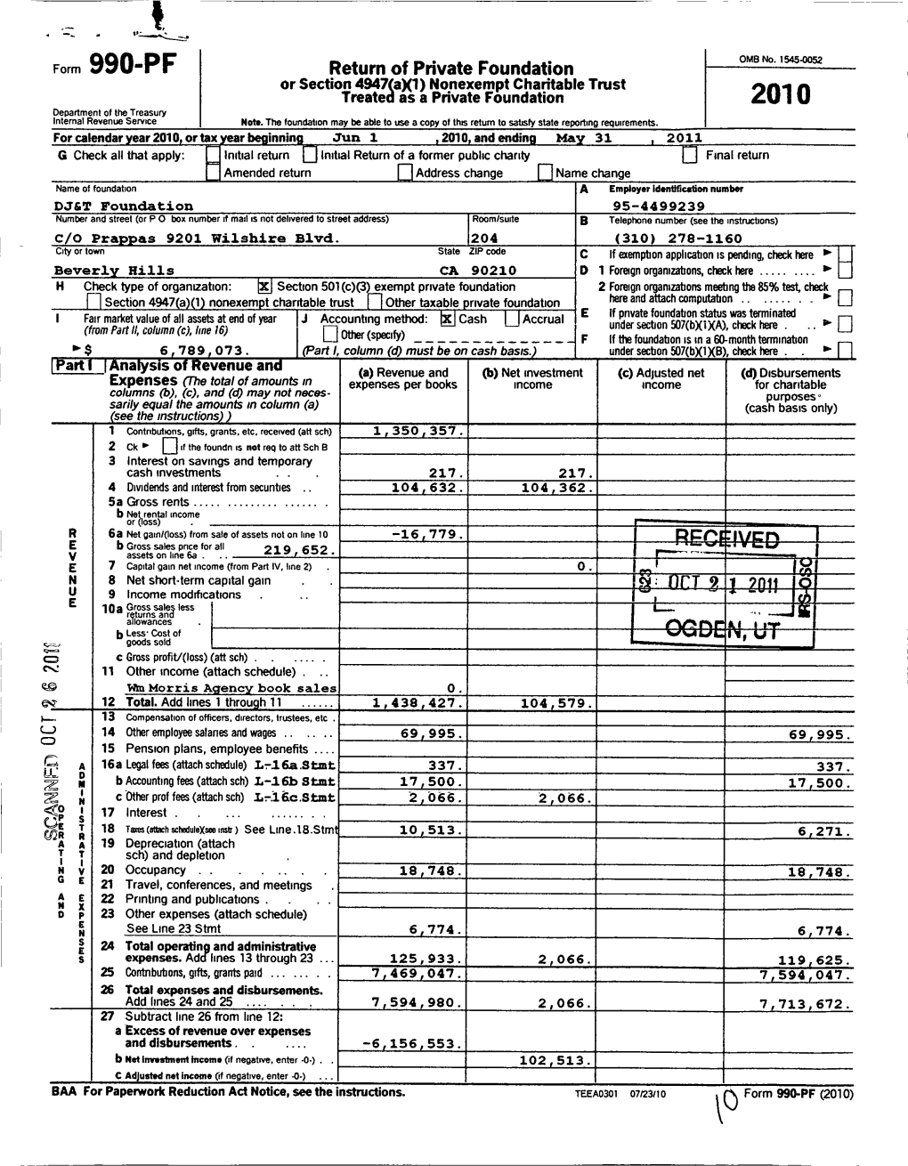 Form 990-PF 2010