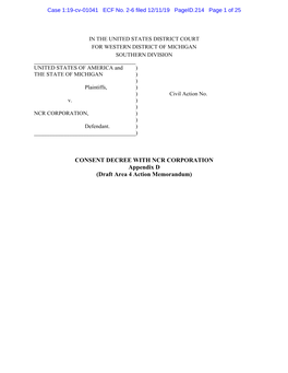 CONSENT DECREE with NCR CORPORATION Appendix D (Draft Area 4 Action Memorandum)