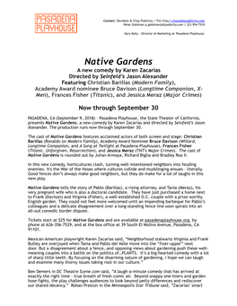 Native Gardens Release