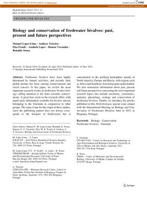 Biology and Conservation of Freshwater Bivalves: Past, Present and Future Perspectives