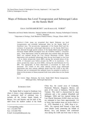 Maps of Holocene Sea Level Transgression and Submerged Lakes on the Sunda Shelf