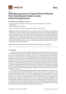 Hydrodeoxygenation of Lignin-Derived Phenols: from Fundamental Studies Towards Industrial Applications