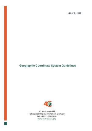 Geographic Coordinate System Guidelines