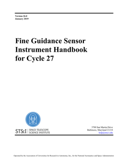 Fine Guidance Sensor (FGS) Instrument Handbook