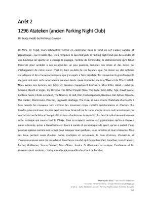 Arrêt 2 1296 Atateken (Ancien Parking Night Club)