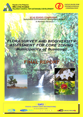 Flora Survey and Biodiversity Assessment for Core Zoning Municipality of Busuanga