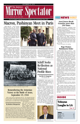 Macron, Pashinyan Meet in Paris