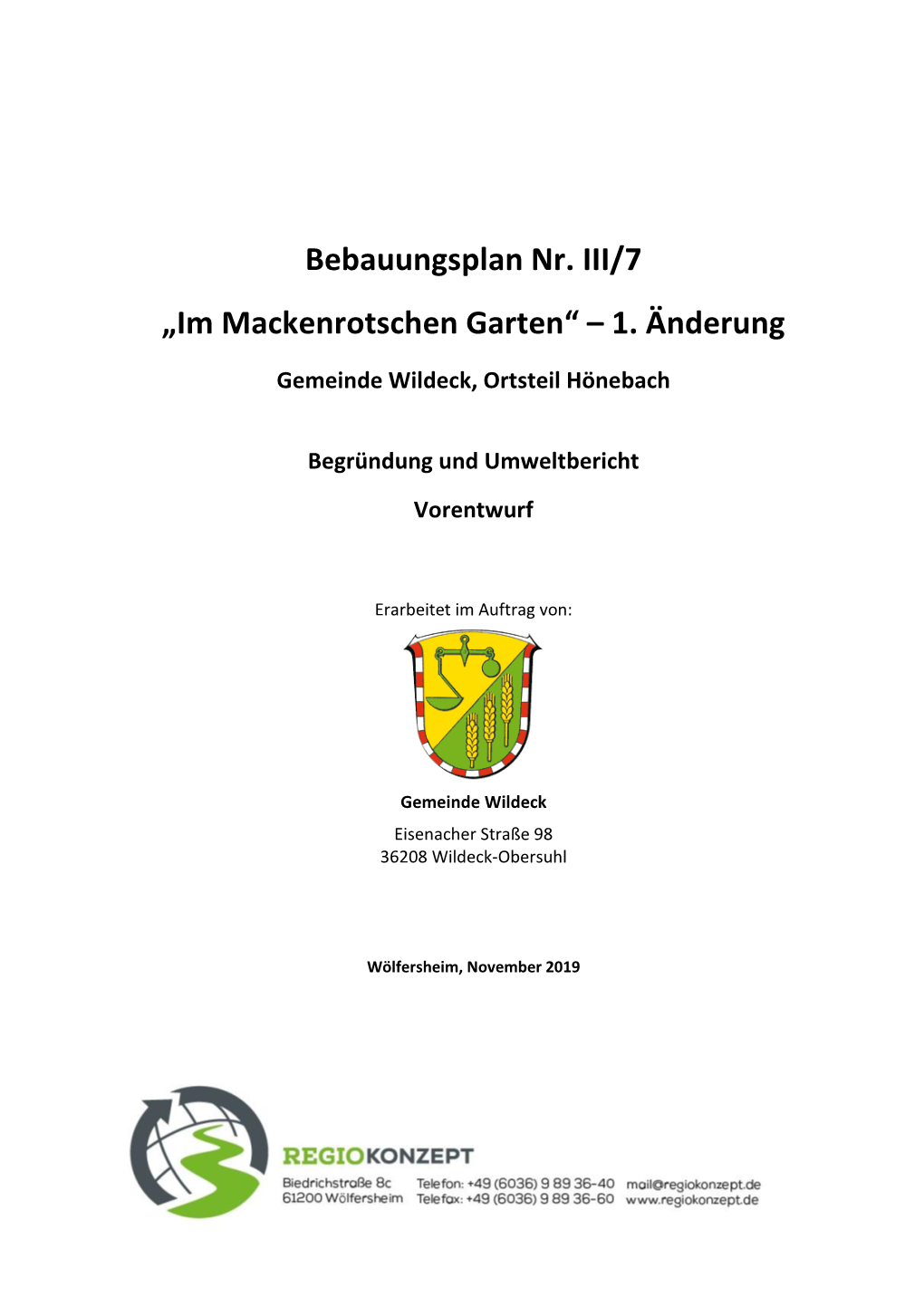 Bebauungsplan Nr. III/7 „Im Mackenrotschen Garten“ – 1