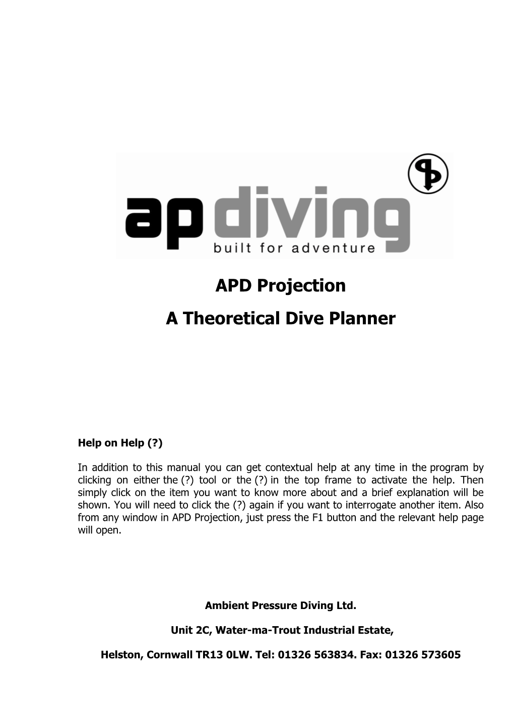 APD Projection a Theoretical Dive Planner