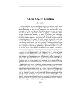 Cheap Speech Creation