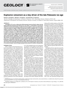 Explosive Volcanism As a Key Driver of the Late Paleozoic Ice Age Gerilyn S