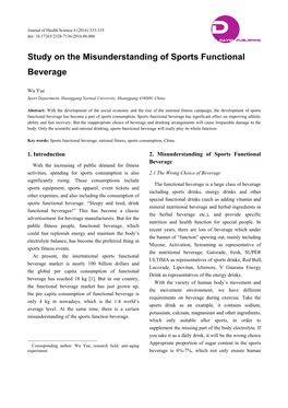 Study on the Misunderstanding of Sports Functional Beverage