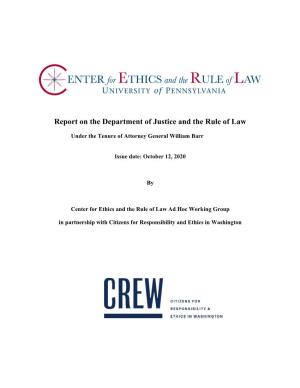 Report on the Department of Justice and the Rule of Law