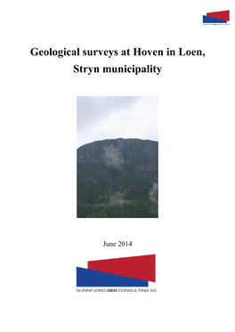 Geological Surveys at Hoven in Loen, Stryn Municipality
