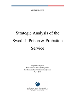 Strategic Analysis of the Swedish Prison & Probation Service