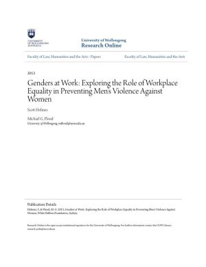 Exploring the Role of Workplace Equality in Preventing Men's