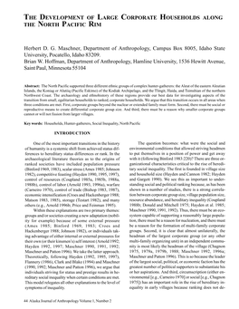 The Development of Large Corporate Households Along the North Pacific Rim