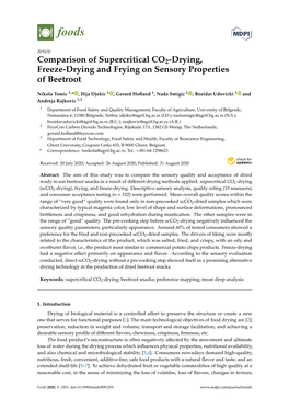 Comparison of Supercritical CO2-Drying, Freeze-Drying and Frying on Sensory Properties of Beetroot