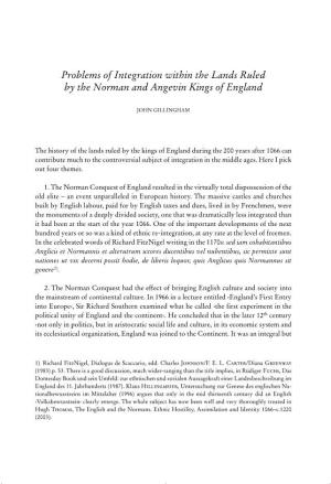 Problems of Integration Within the Lands Ruled by the Norman and Angevin Kings of England