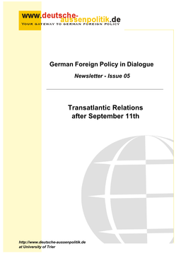 German Foreign Policy in Dialogue