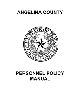 Angelina County Personnel Policy Manual