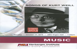 Songs of Kurt Weill