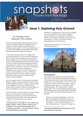 Issue 1: Exploring Holy Ground