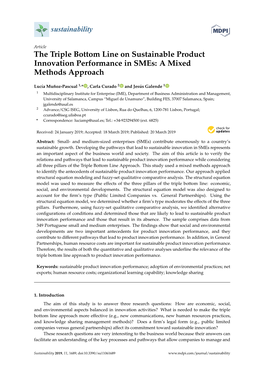 The Triple Bottom Line on Sustainable Product Innovation Performance in Smes: a Mixed Methods Approach